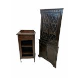 Early 20th century oak corner cupboard