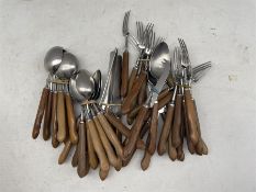 Vintage sanenwood and stainless steel cutlery