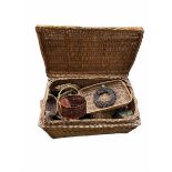 Large wicker basket containing various other wicker baskets L80cm x H47cm max