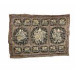 20th century Burmese wall hanging with embroidered and sequin embellished decoration