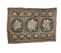 20th century Burmese wall hanging with embroidered and sequin embellished decoration