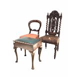 Victorian carved oak high back chair