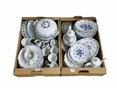 German blue and white dinner service by Henneberg (qty)