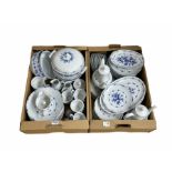 German blue and white dinner service by Henneberg (qty)