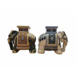 Two pottery seats in the form of Elephants H45cm