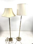 Two brass standard lamps