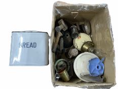 Vintage enamel bread bin