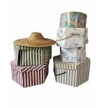Collection of ladies hats and hat boxes