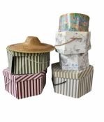 Collection of ladies hats and hat boxes