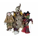 Three vintage Burmese puppets