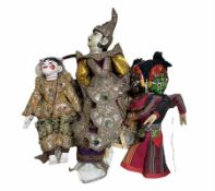 Three vintage Burmese puppets