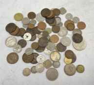 Coins including King George V India 1918 one rupee and India 1918 half rupee