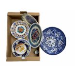 Mostly Polish pottery to include hand-painted plates by Fanjans