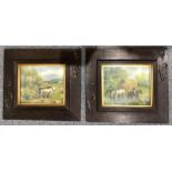 Pair Art Nouveau picture frames aperture 25cm x 29cm