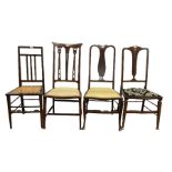 Four various Edwardian mahogany bedroom chairs