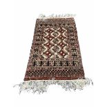 Afghan silk pile hammerdan ground rug with all over geometric design