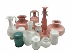 Group of Polish glass in pastel pinks