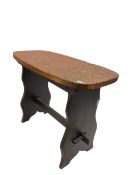Arts and crafts style table with hammered copper top