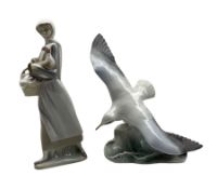 Rosenthal model of a Seagull together with a Lladro model of a girl holding a Chicken (2)