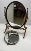 Barbolla dressing table mirror and swing mirror in mahogany frame
