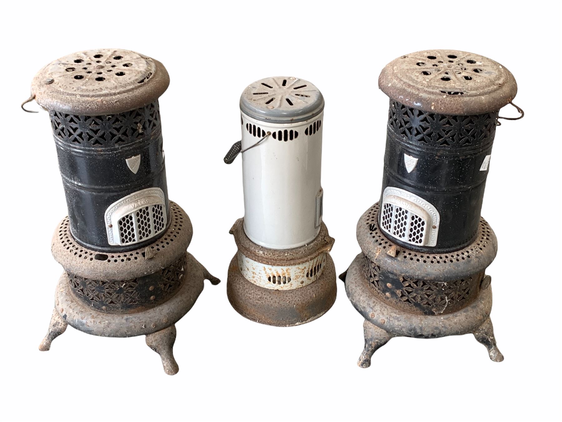 Three paraffin heaters