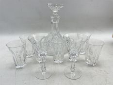 Heavy cut glass ships decanter