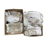 Two boxes of table linen