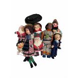 Bisque head doll and various other dressed dolls etc