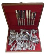 Canteen of King's pattern plated cutlery