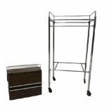 Mid century tubular chrome two tier trolley/ side table