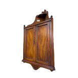 Edwardian mahogany small corner wall cupboard W46cm