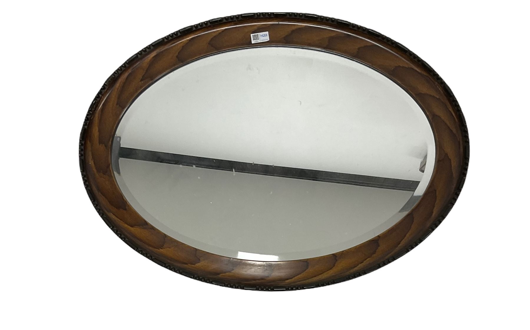 Hardwood mirror with bevelled edge