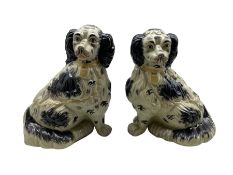 Pair of Staffordshire style king charles spaniels H35cm