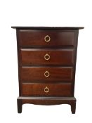 Stag Minstrel mahogany four drawer pedestal chest