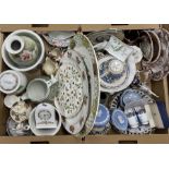 Two boxes of ceramics including Wedgwood jasperware