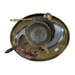 Oval brass tray by Joseph Sankey L55cm