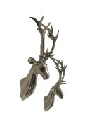 Pair of stainless steel stag masks