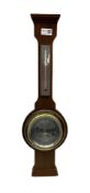 Aneroid barometer and thermometer by Short and Mason in mahogany case