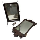 Late 18th century George III mahogany toilet swing mirror and another mirror (a/f)