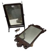 Late 18th century George III mahogany toilet swing mirror and another mirror (a/f)
