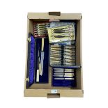 Various vintage cased cutlery sets in one box