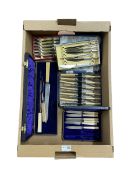 Various vintage cased cutlery sets in one box