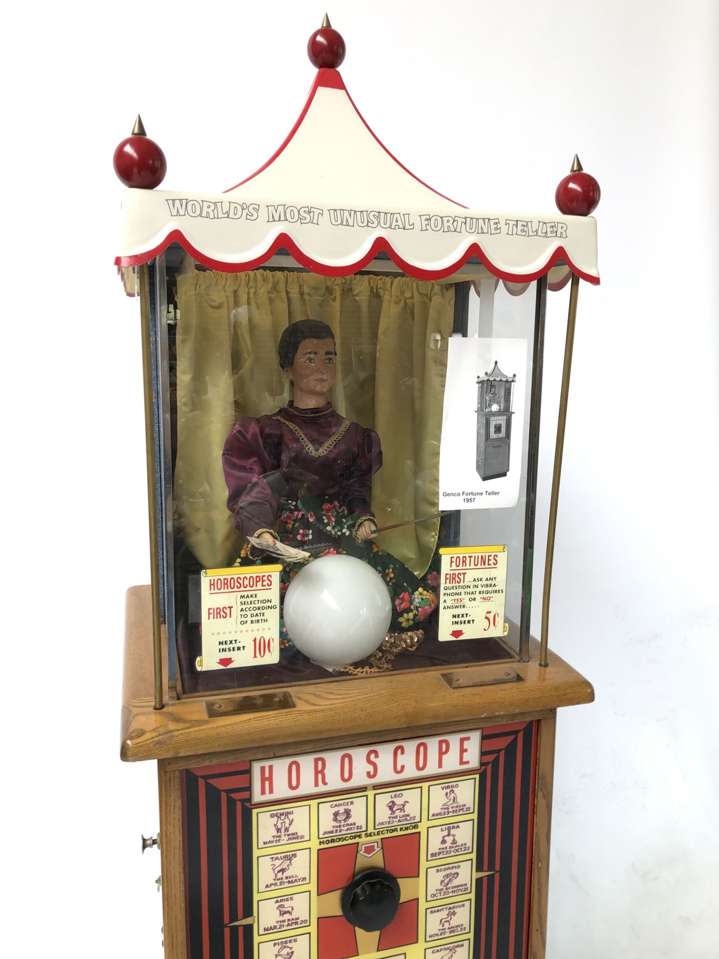 Restored Original 1957 Genco Fortune Teller Arcade - Image 2 of 4