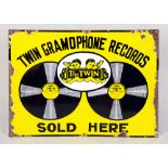 Enamel sign Twin Gramophone Records