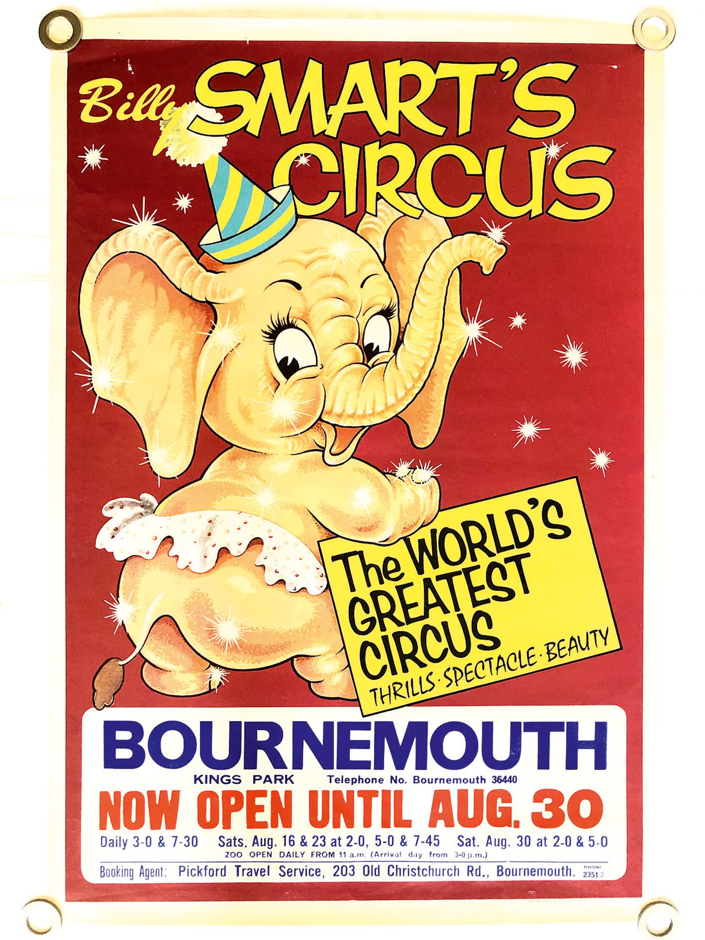 Billy Smart's Circus Poster ca. 1950