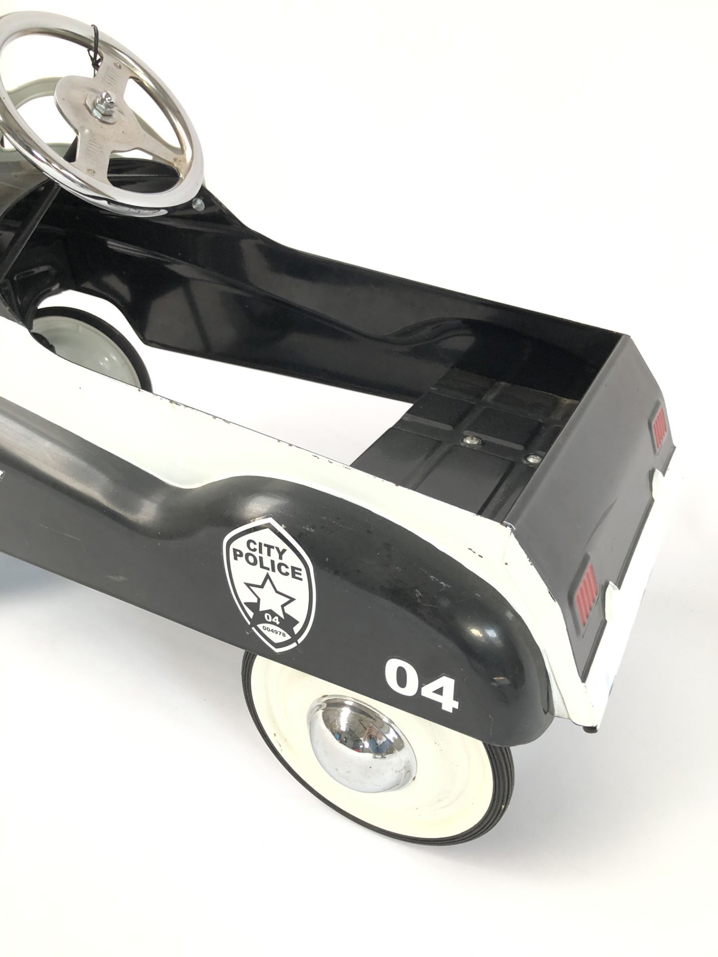 Reproduction Children's Metal Police Pedal Car - Image 4 of 4