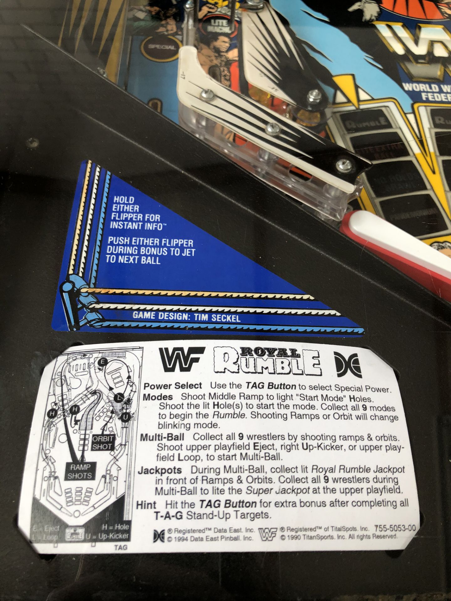 1994 WWF Royal Rumble Data East Pinball Machine  - Image 13 of 19