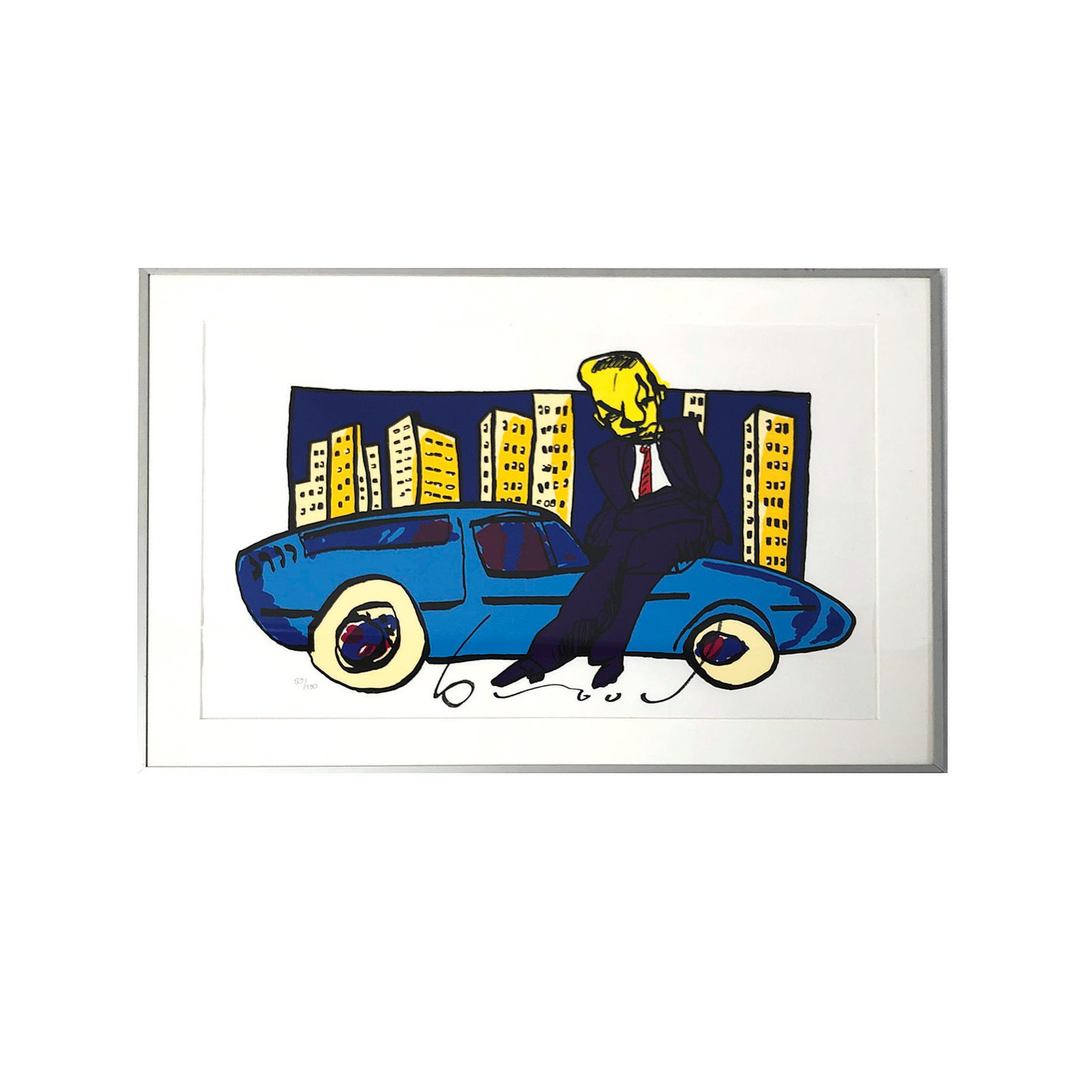 "Porsche" Lithograph no 89/150 by Herman Brood 