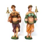 Set of 2 Wooden Organ Figures ca. 1980