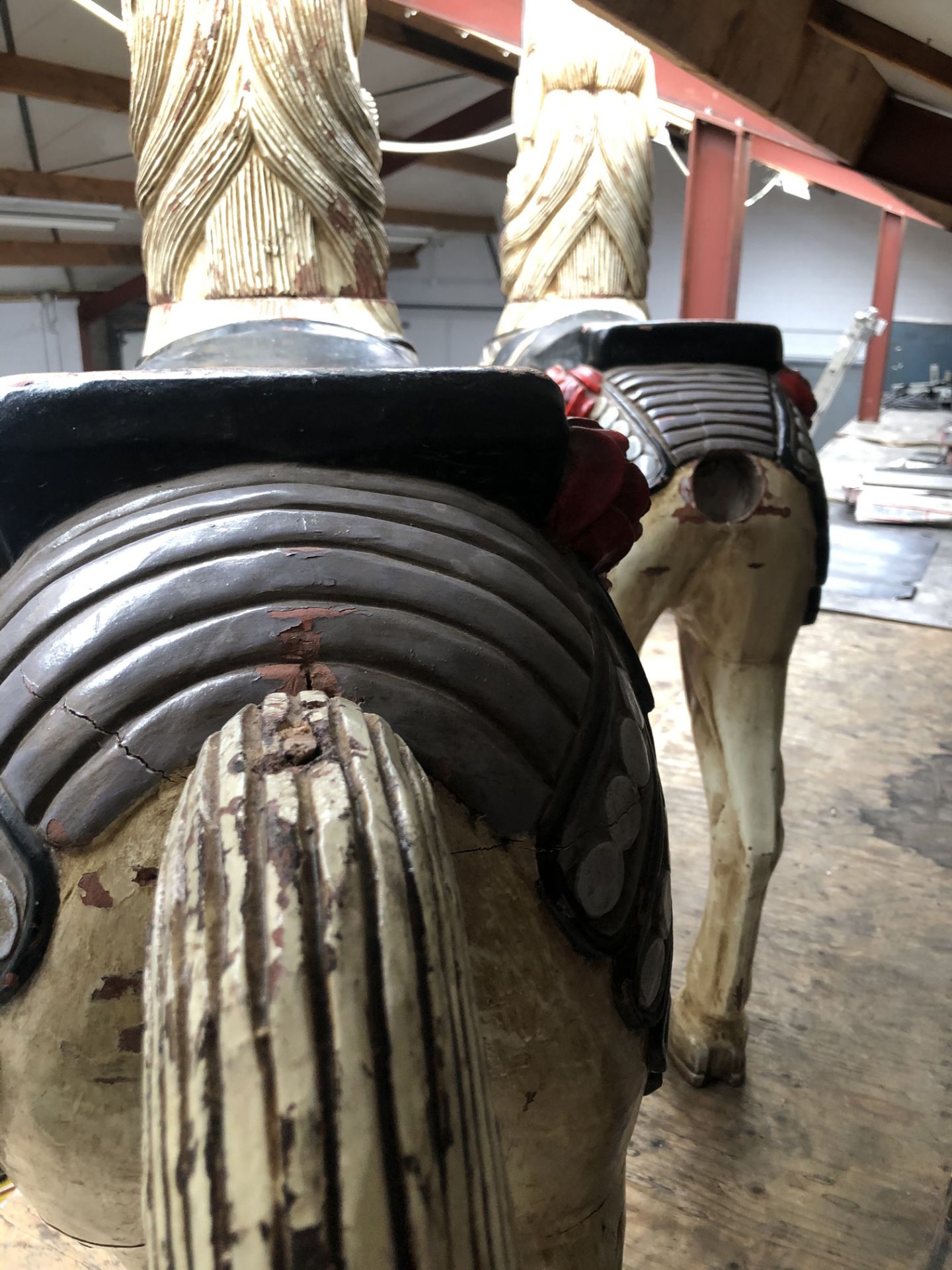 Two Reproduction Wooden Carousel Horses - Image 4 of 5